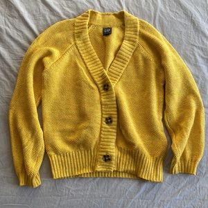 Yellow knit cardigan